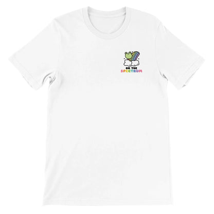 a white t - shirt with a cartoon character on it