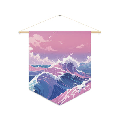 Aesthetic Waves Pin Banner - Enamel Pin Collection Display Flag