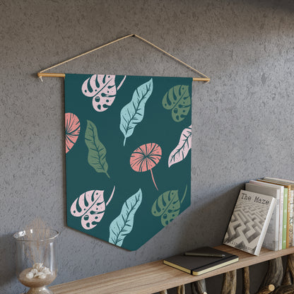 Minimalist Leaves Pin Banner - Enamel Pin Collection Display Flag