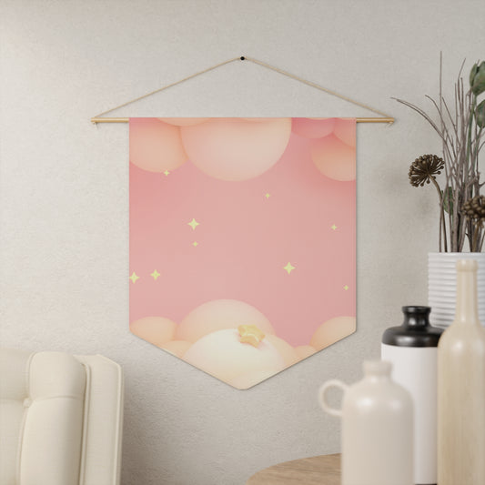 Peach Stars Pin Banner - Enamel Pin Collection Display Flag