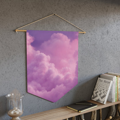 Pink Clouds Pin Banner - Enamel Pin Collection Display Flag