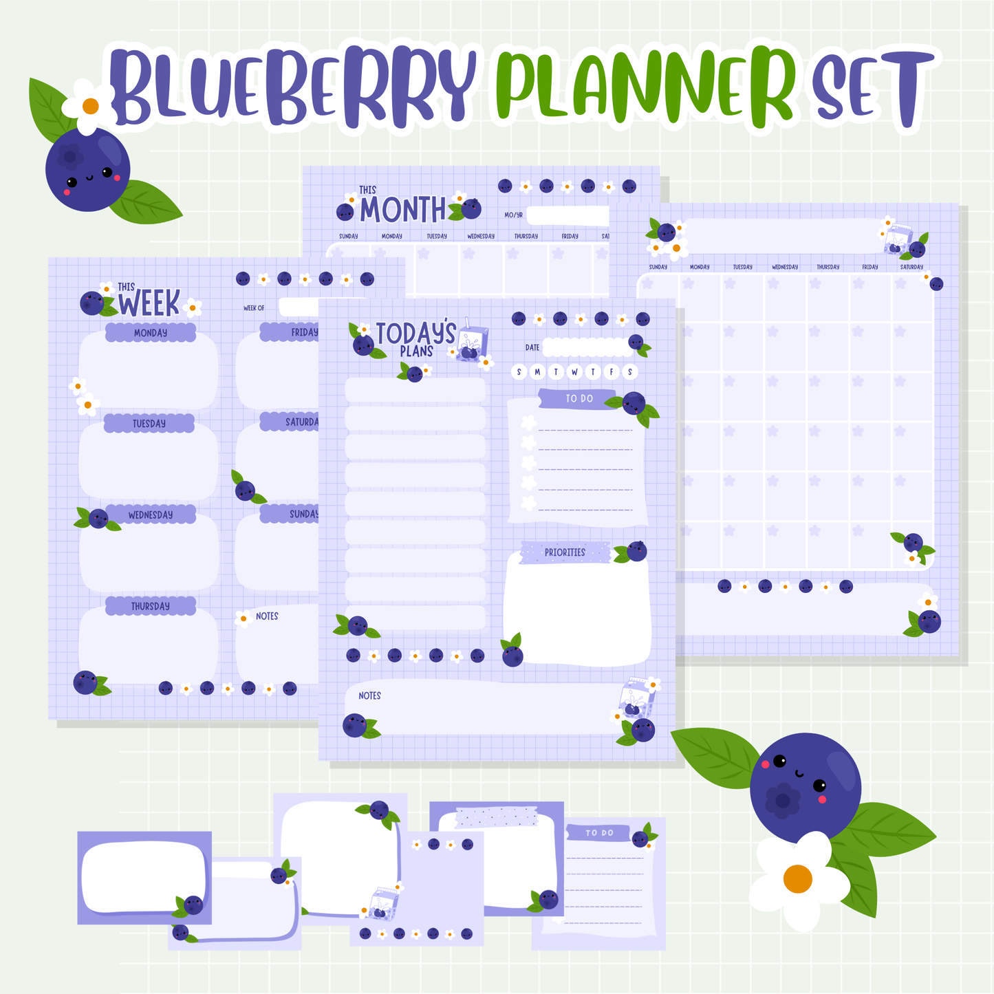 Blueberry Printable Planner Set