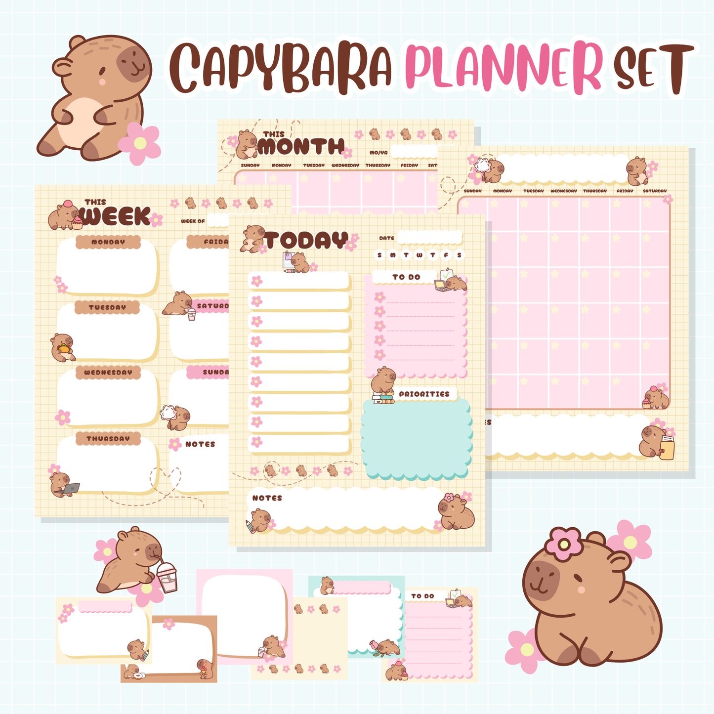 Capybara Printable Planner Set