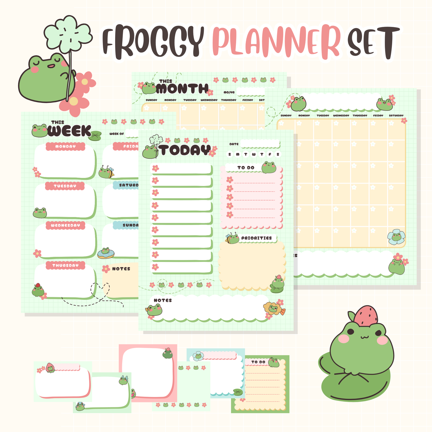 Froggy Printable Planner Set