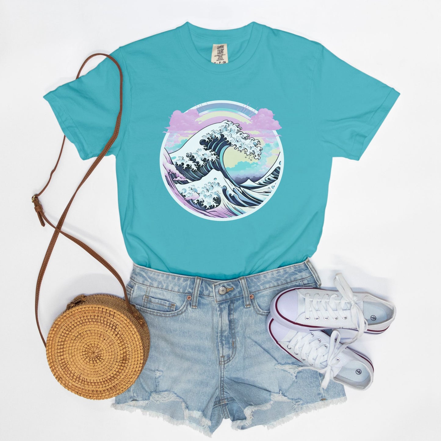 Pastel Great Wave Comfort Colors Tee