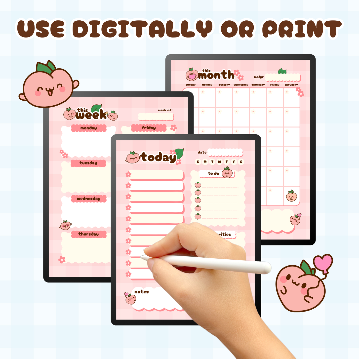 Peach Printable Planner Set