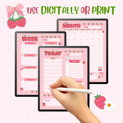 Strawberry Printable Planner Set