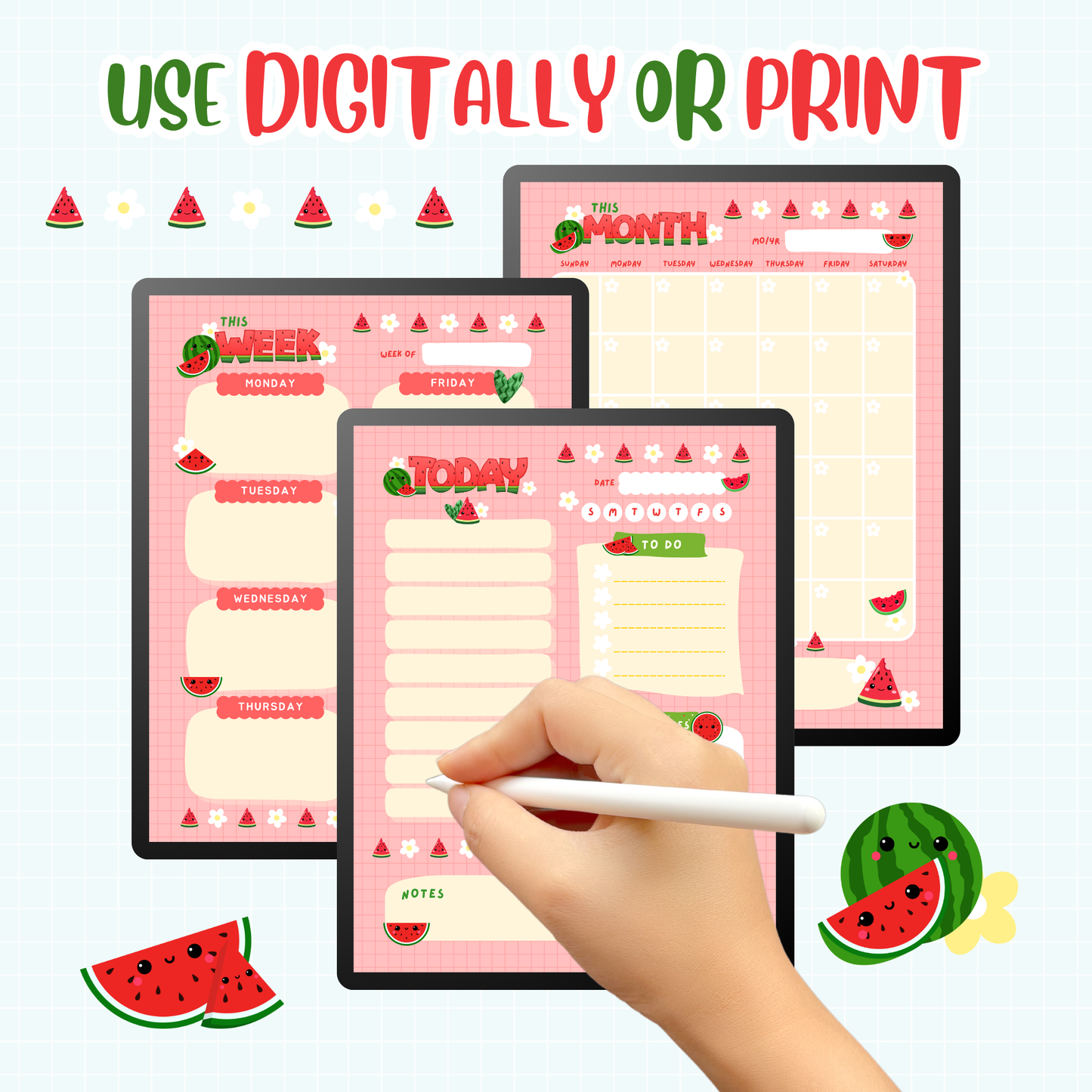 Watermelon Printable Planner Set