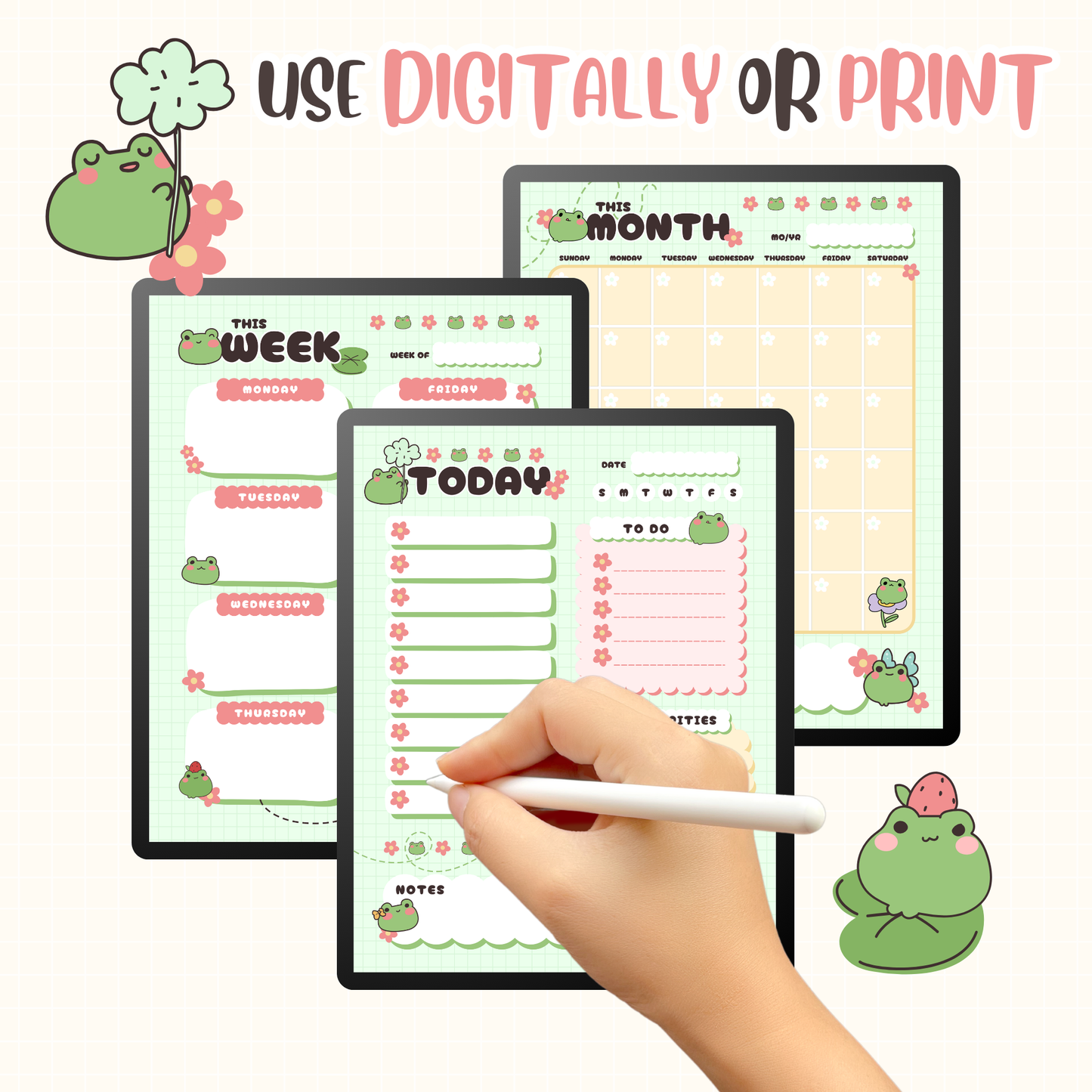 Froggy Printable Planner Set