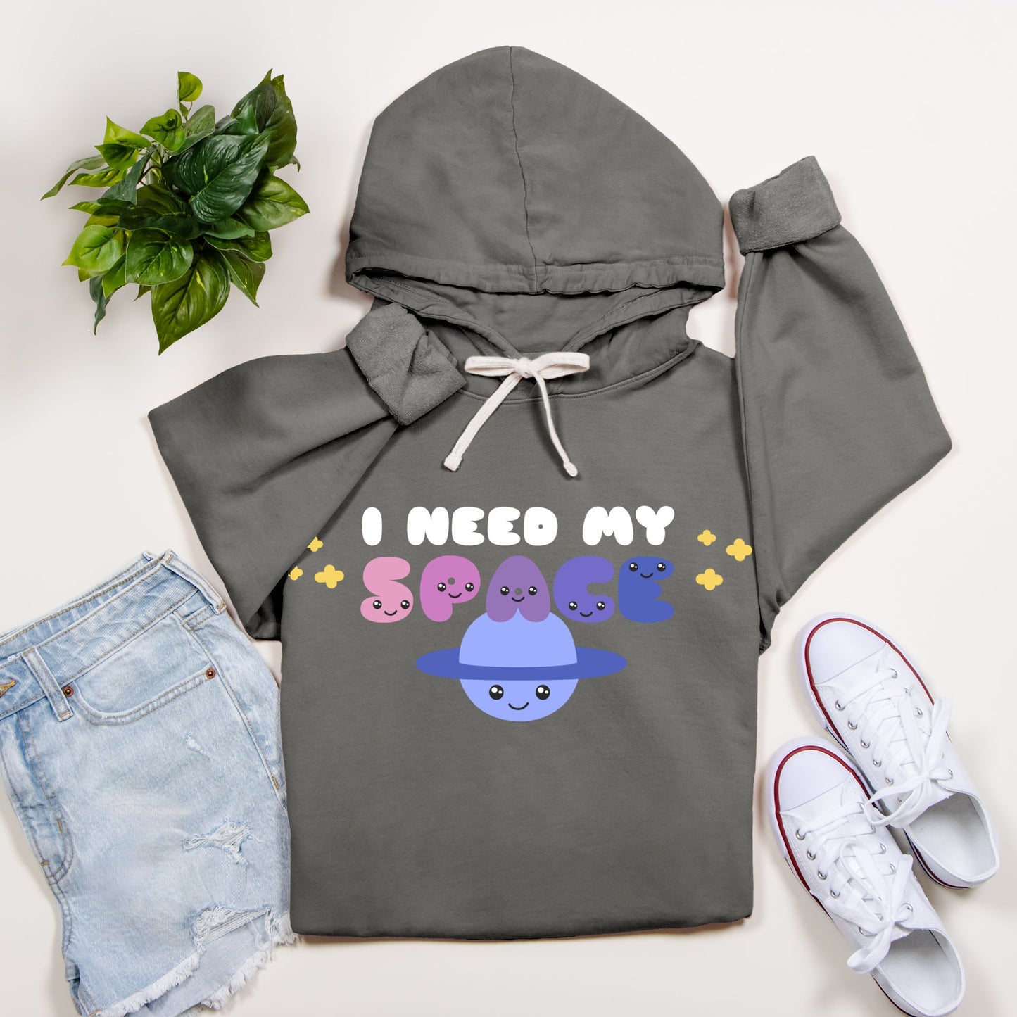 I Need My Space Comfort Colors Hooded Sweatshirt