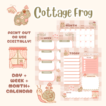 Cottage Frog Printable Planner Set