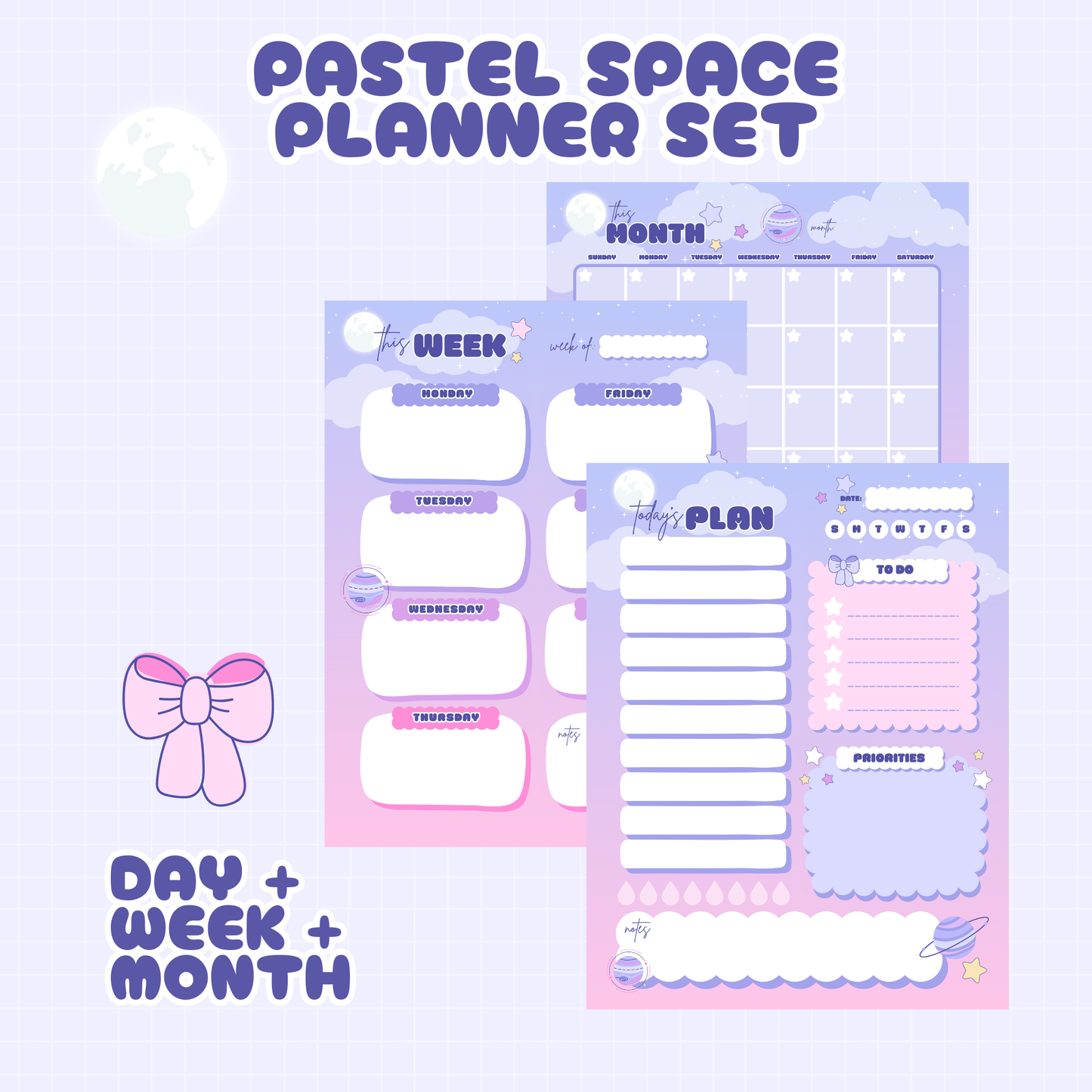 Pastel Space Printable Planner Set