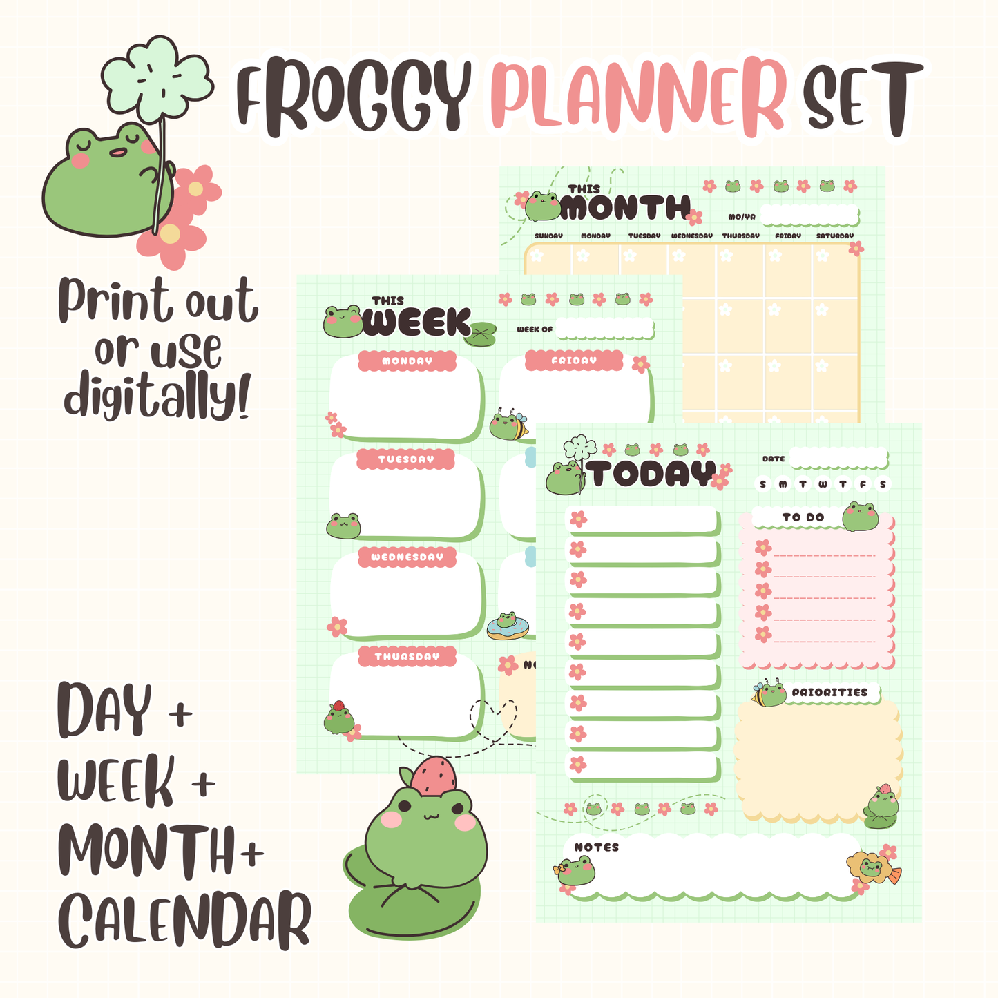 Froggy Printable Planner Set