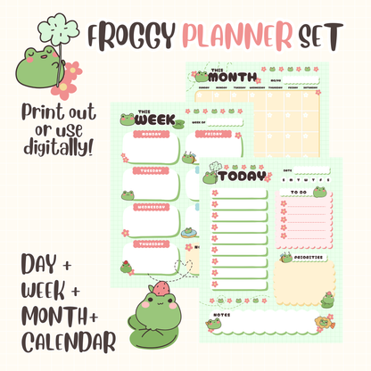 Froggy Printable Planner Set