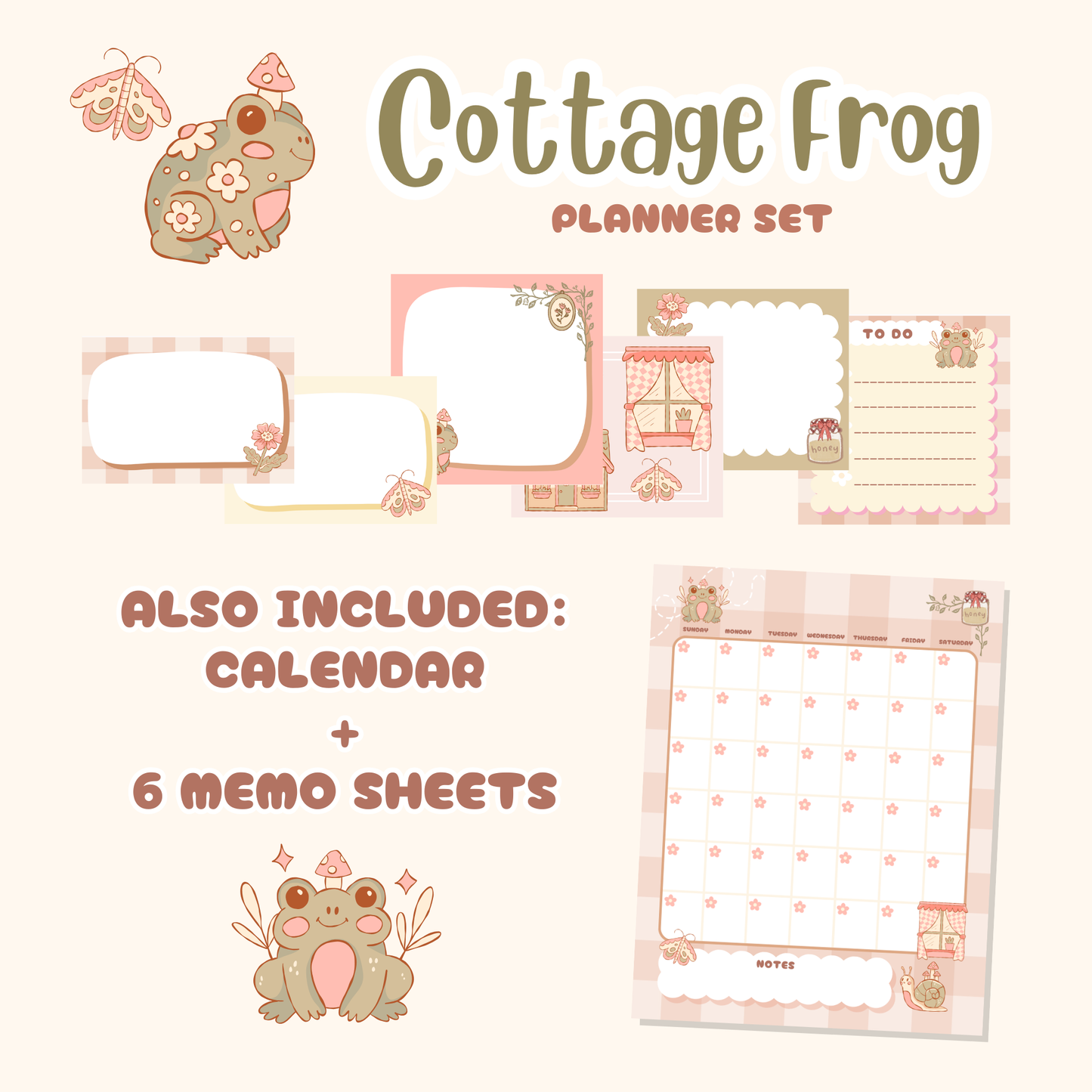 Cottage Frog Printable Planner Set