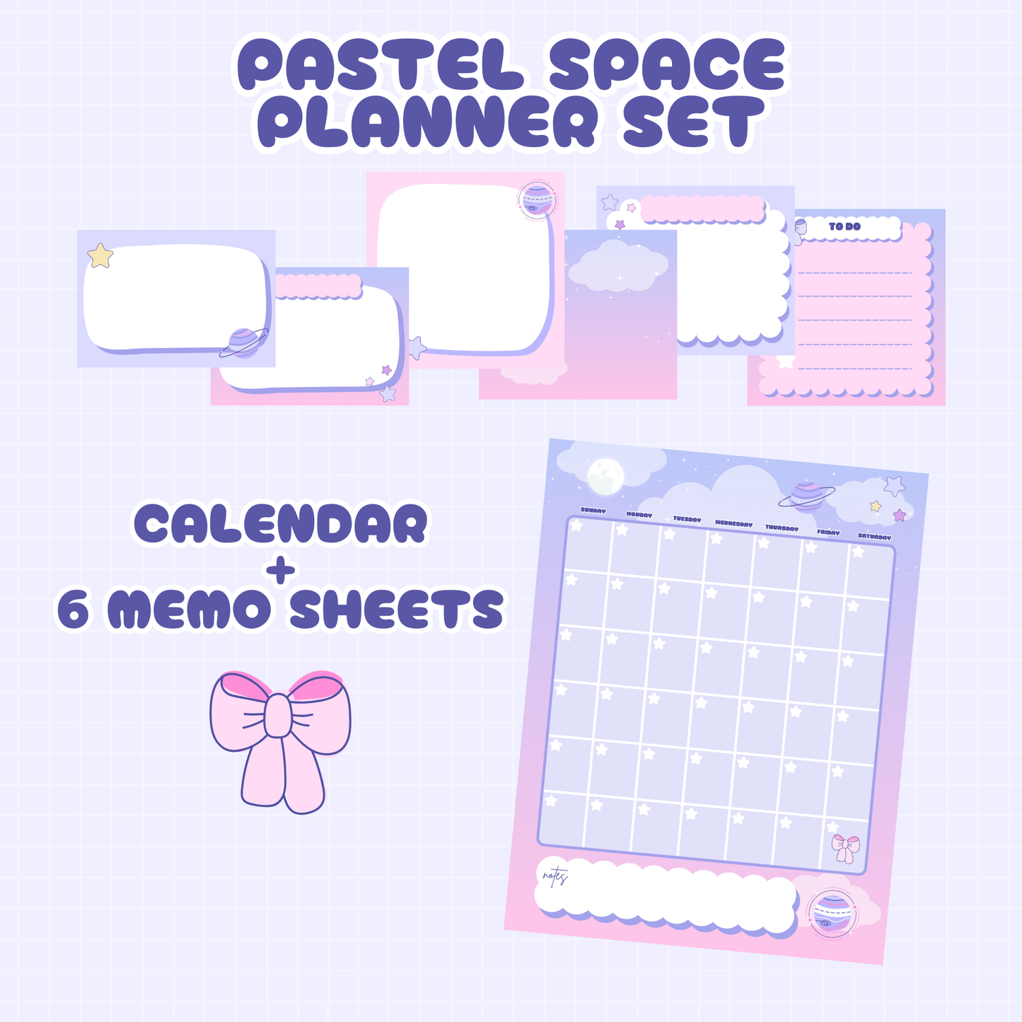 Pastel Space Printable Planner Set