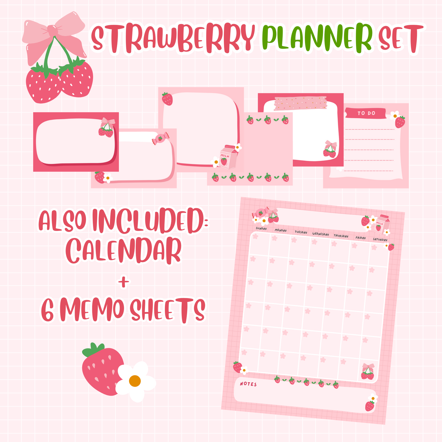 Strawberry Printable Planner Set