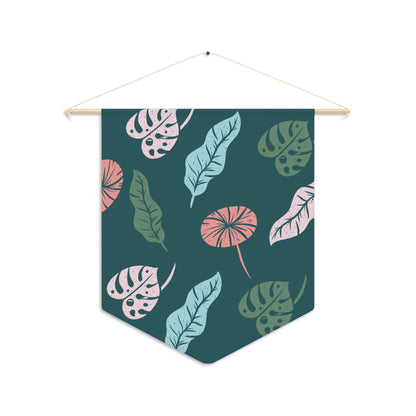 Minimalist Leaves Pin Banner - Enamel Pin Collection Display Flag