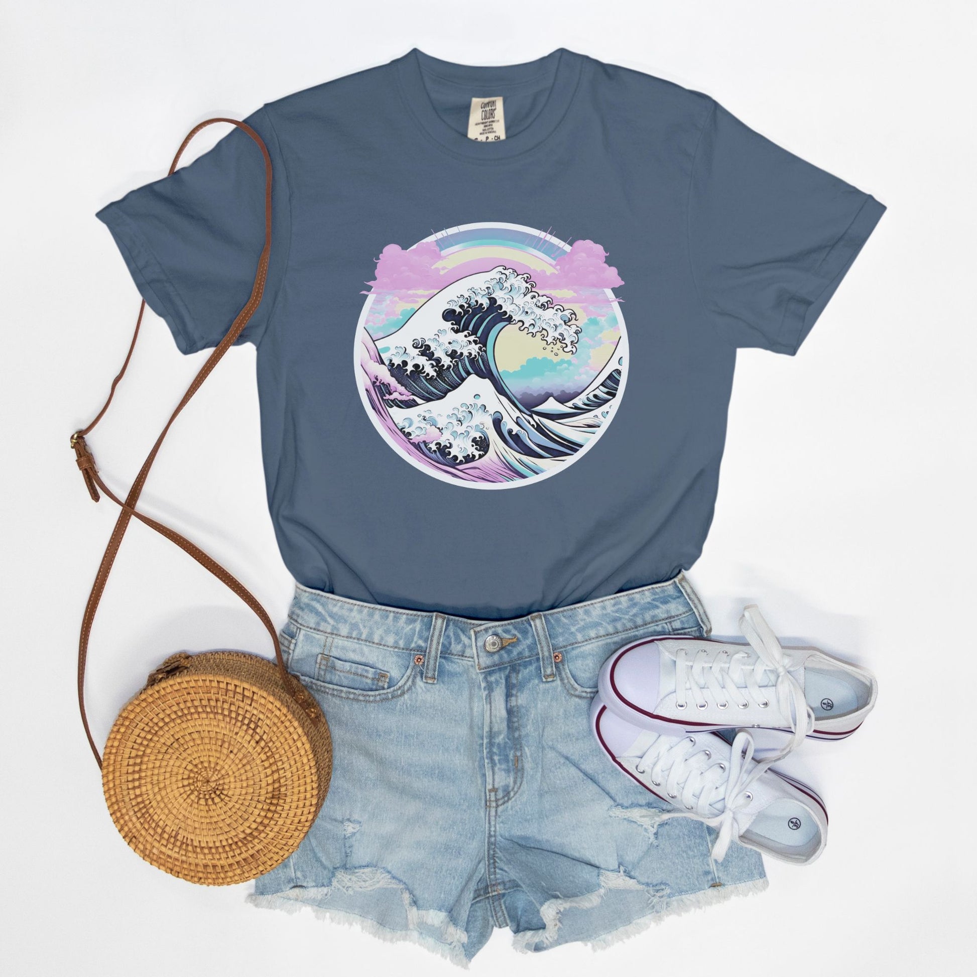 Pastel Great Wave Comfort Colors Tee