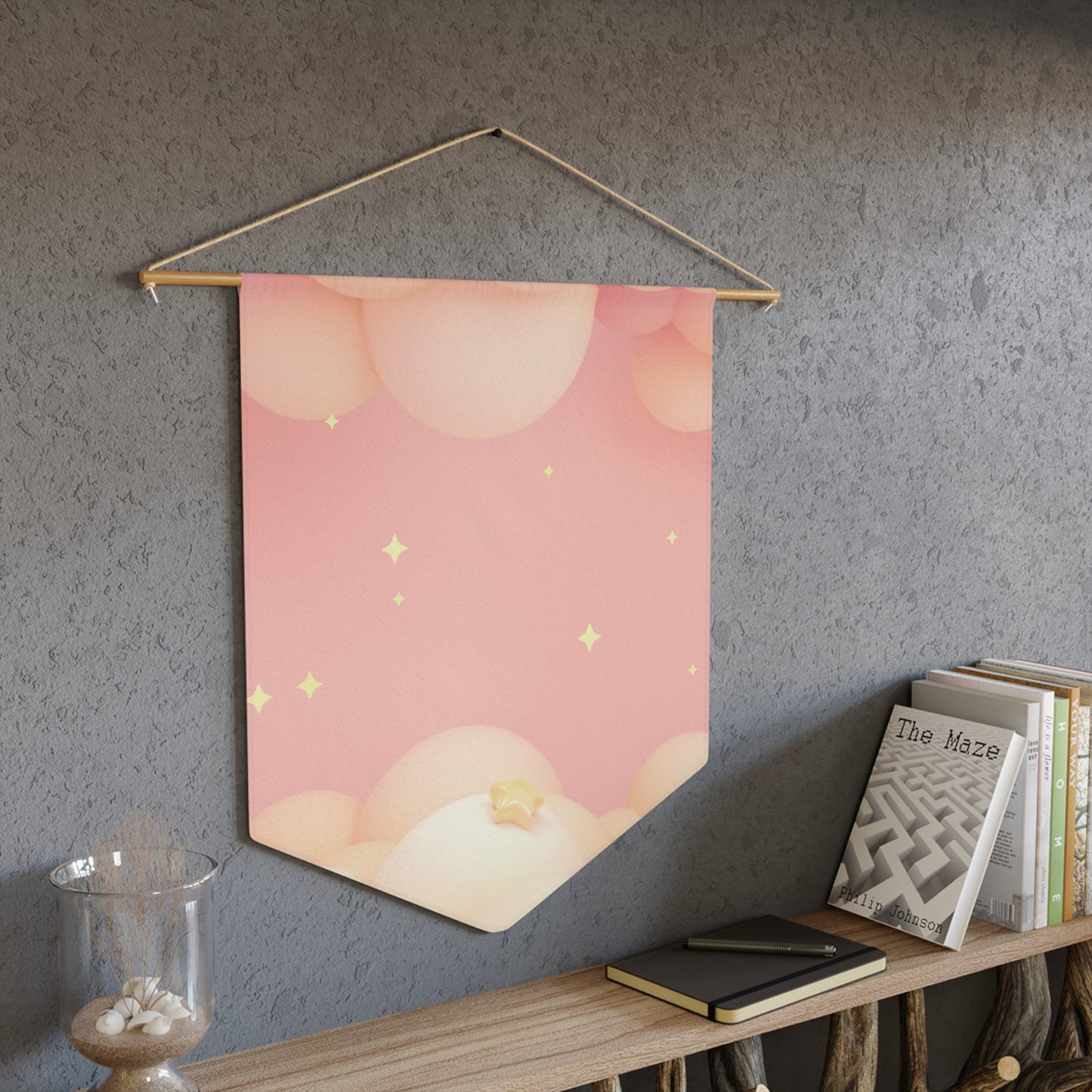 Peach Stars Pin Banner - Enamel Pin Collection Display Flag