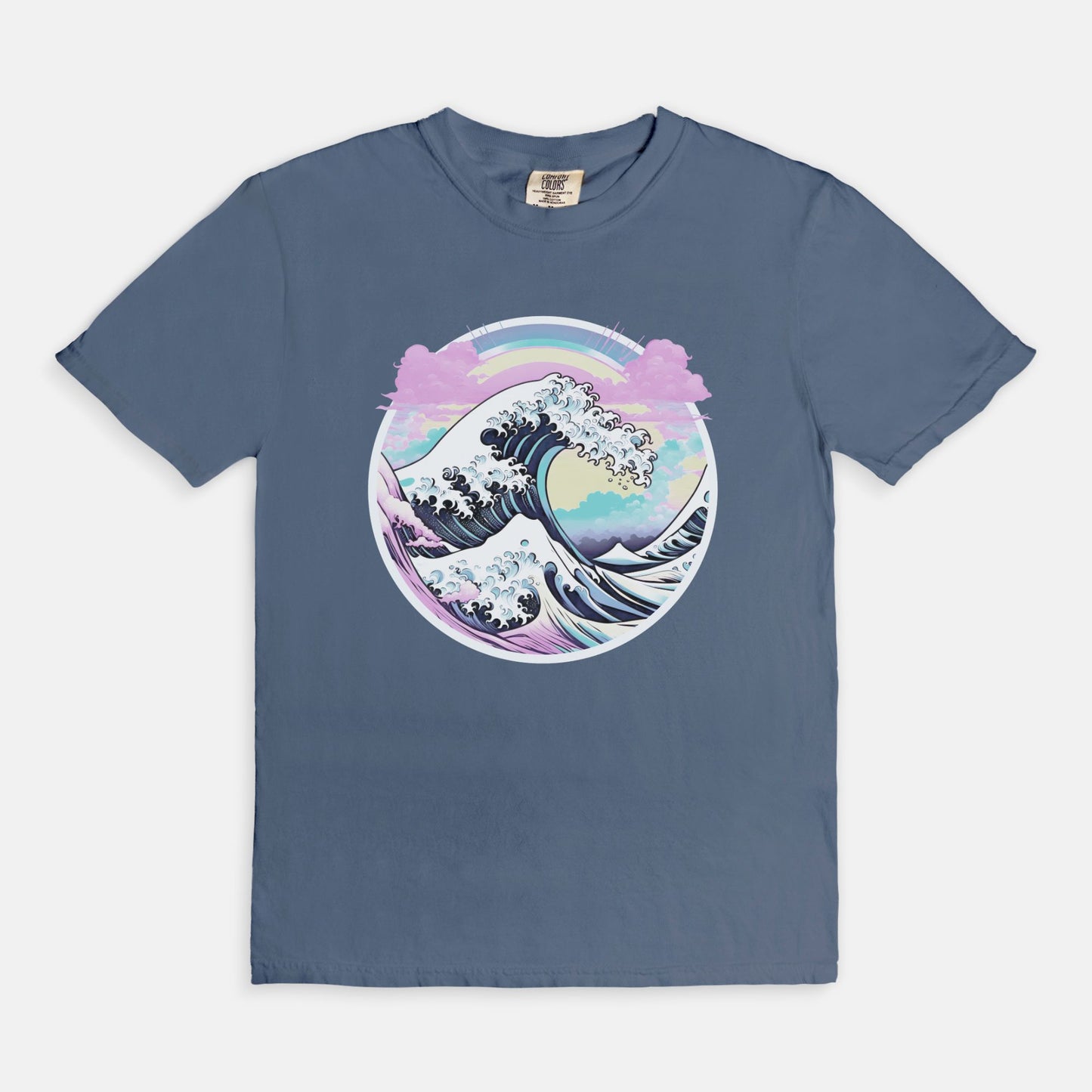 Pastel Great Wave Comfort Colors Tee Blue Jean