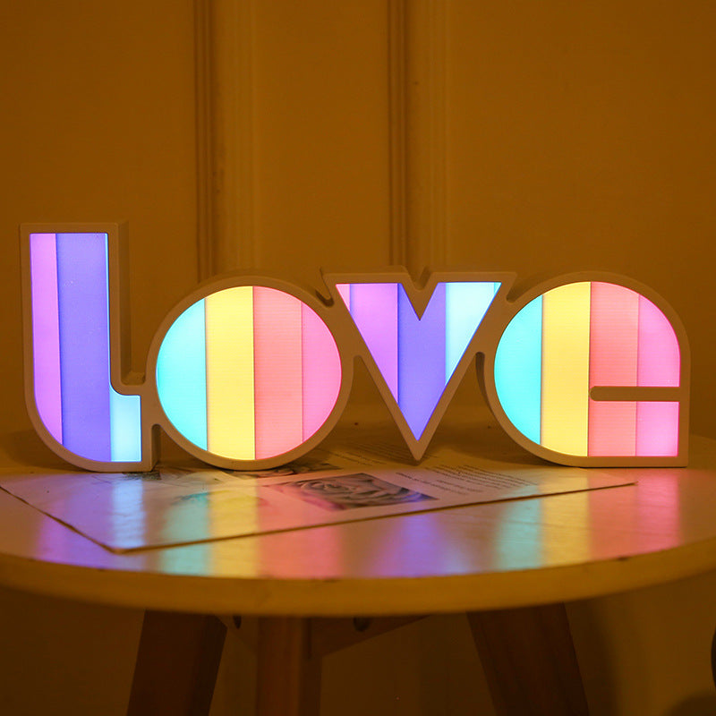 Love LED Light Box Night Light Striped model