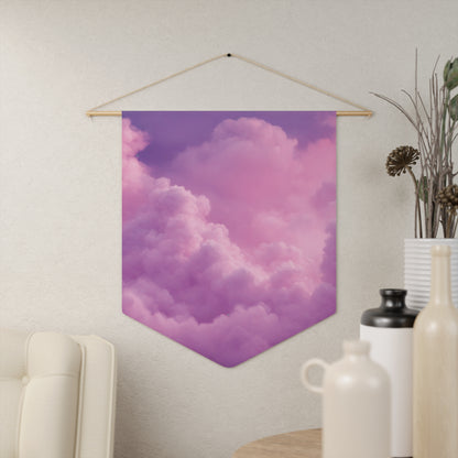 Pink Clouds Pin Banner - Enamel Pin Collection Display Flag