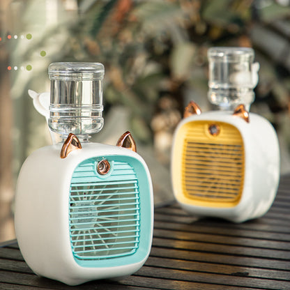 Kawaii Kitty Water Cooler Style Mini USB Humidifying Fan