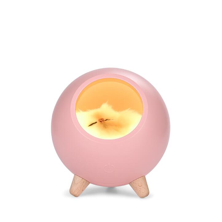 Sleepy Kitty LED Night Light Pink