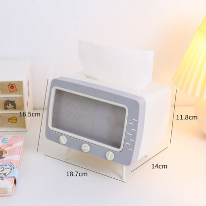 Kawaii Mini TV Shaped Tissue Box Phone Holder