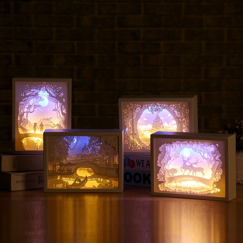 Paper Carving LED Night Lights