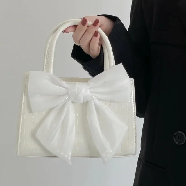 Iridescent Chiffon Bow Couture Handbag