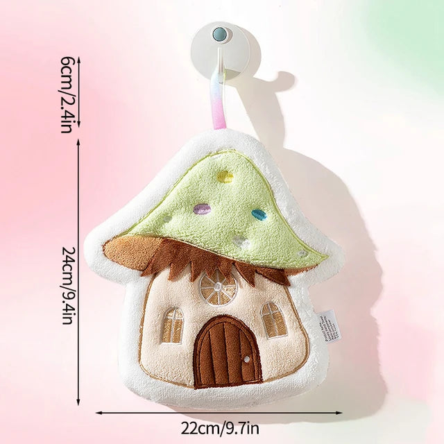 Mushroom Fairy Houses Hanging Hand Towels