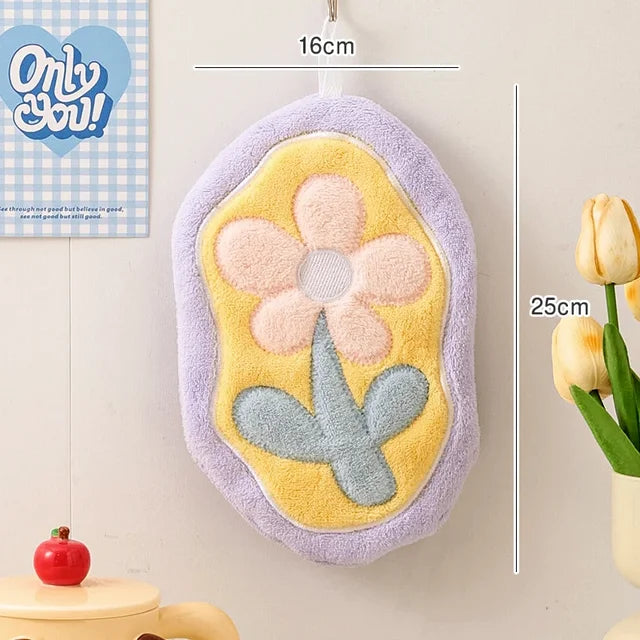 Pretty Flowers Hanging Hand Towels