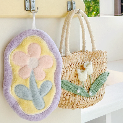 Pretty Flowers Hanging Hand Towels