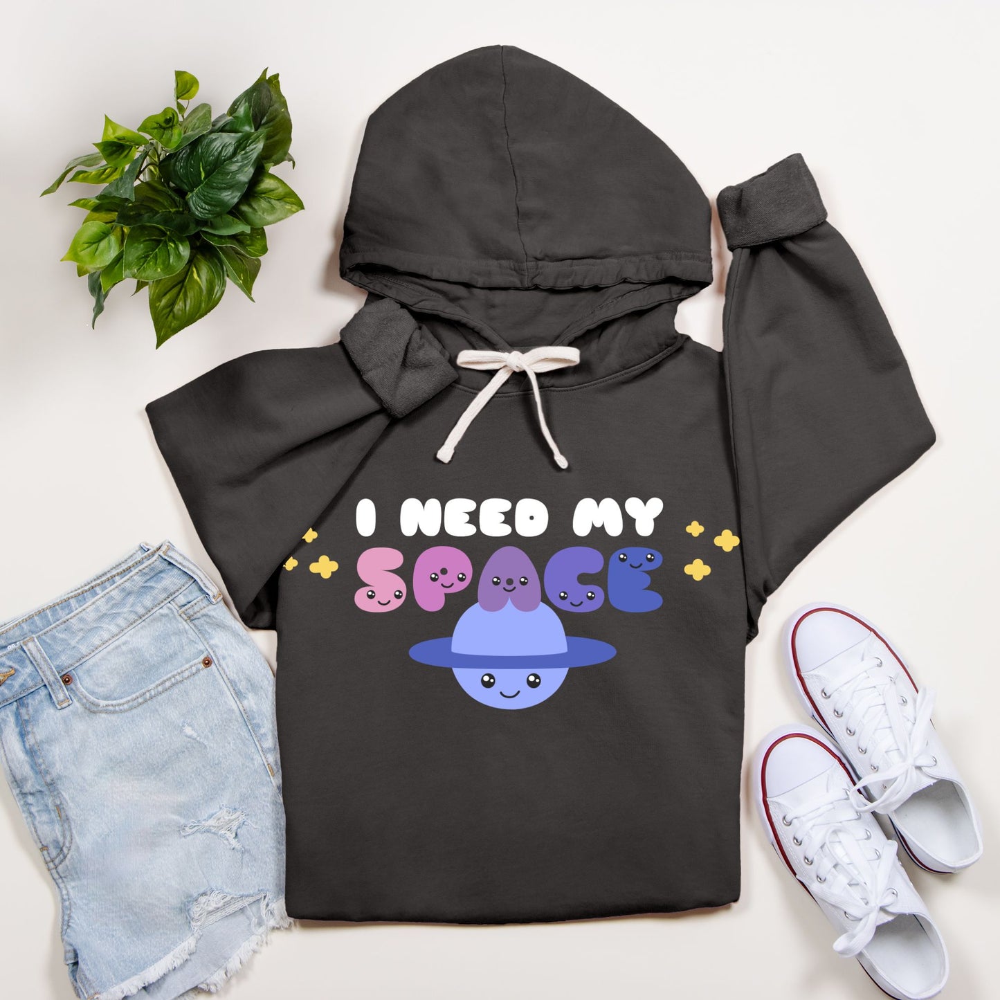 I Need My Space Comfort Colors Hooded Sweatshirt