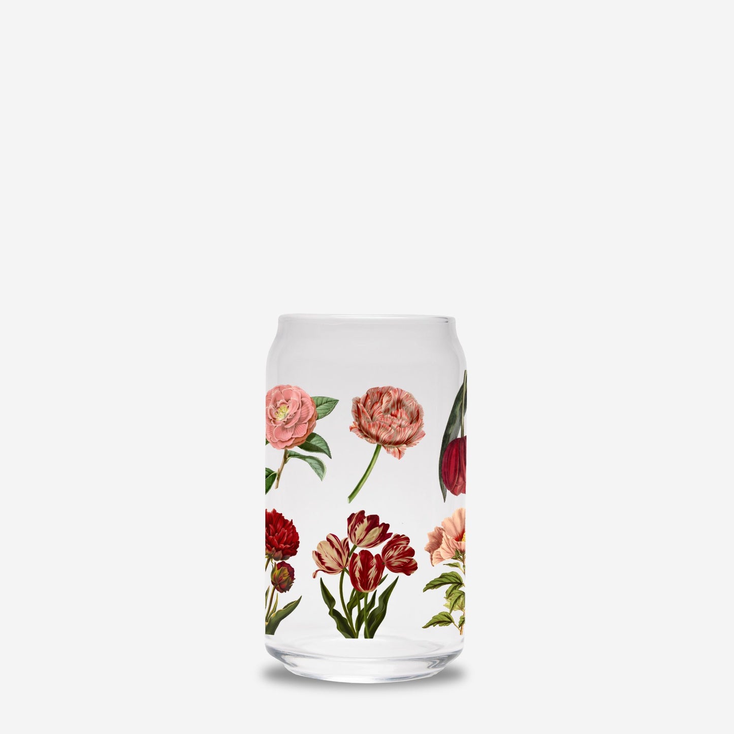 Romantic Flowers Glass Can 16oz