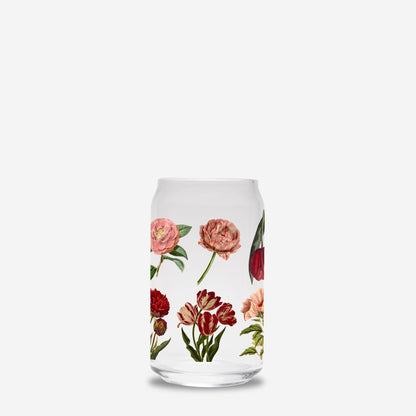 Romantic Flowers Glass Can 16oz