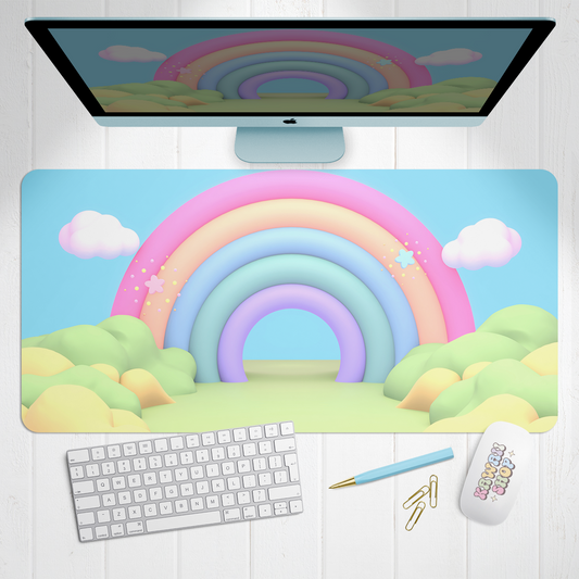 Candy Rainbow X-Large Desk Mat Gaming Mousepad 18x36"