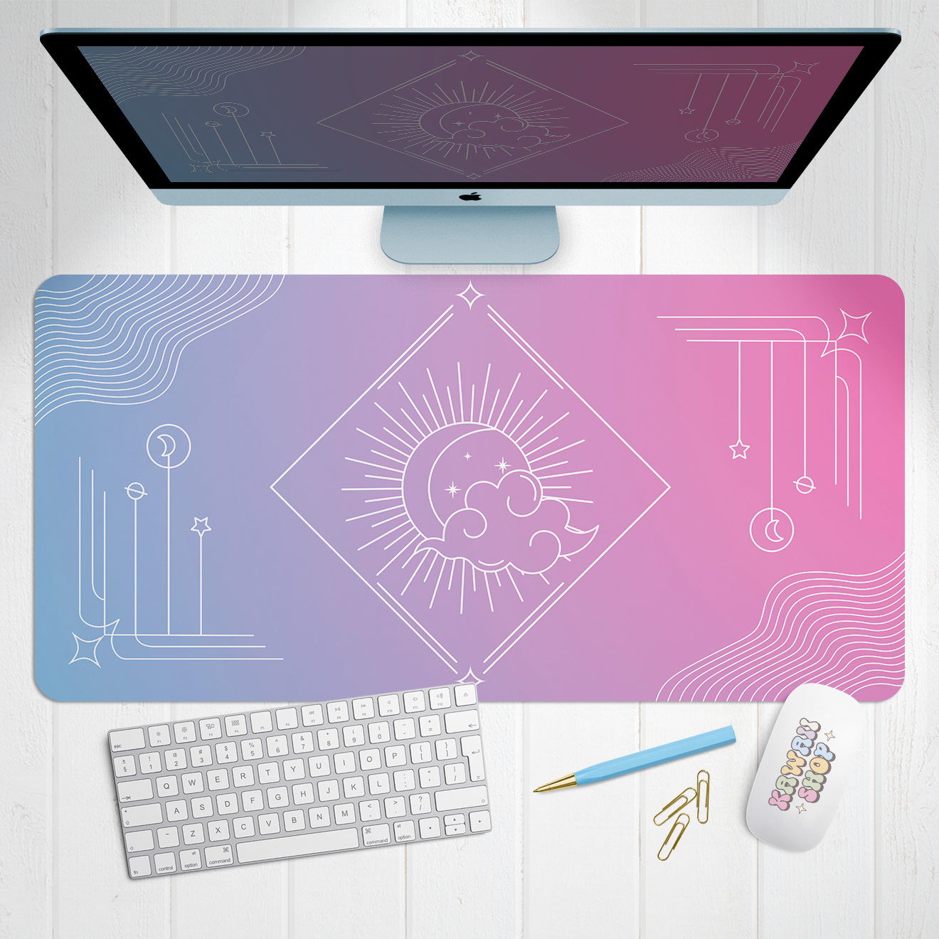 Gradient Sun X-Large Desk Mat Gaming Mousepad 18x36"