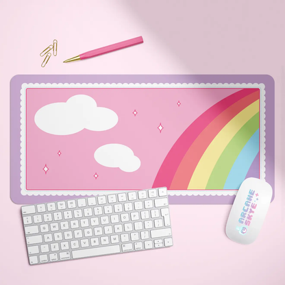 Kawaii Rainbow Desk Mat