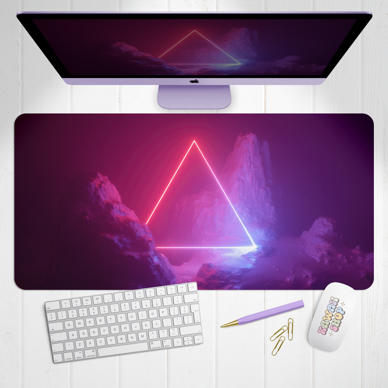 Vapor Glow X-Large Desk Mat Gaming Mousepad 18x36"