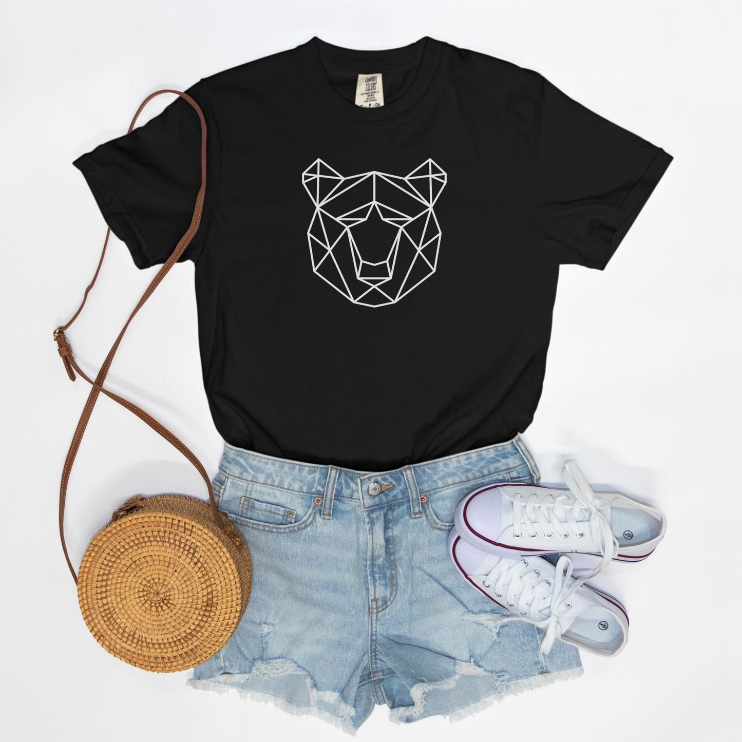 Geometric Bear Comfort Colors Tee