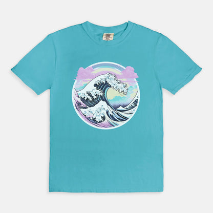 Pastel Great Wave Comfort Colors Tee Lagoon