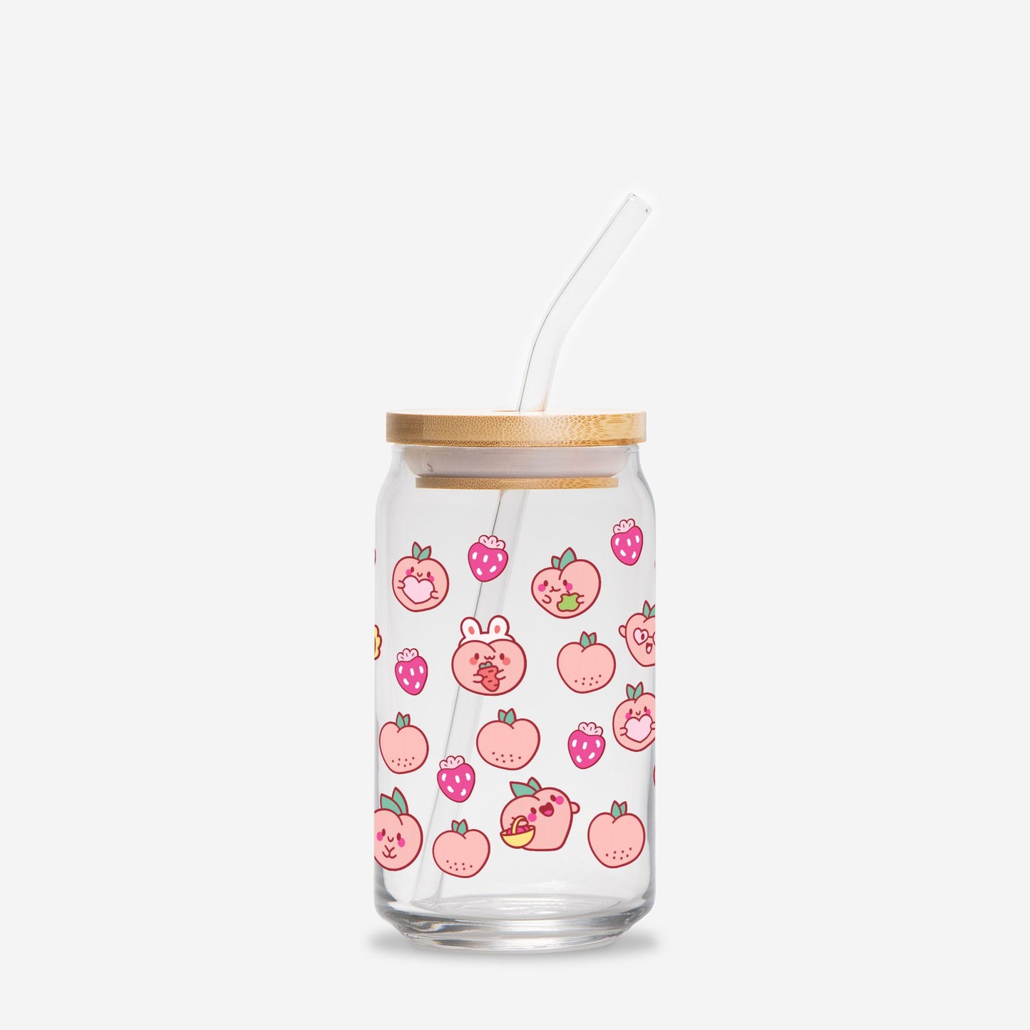 Peaches and StrawberriesGlass Can 16oz