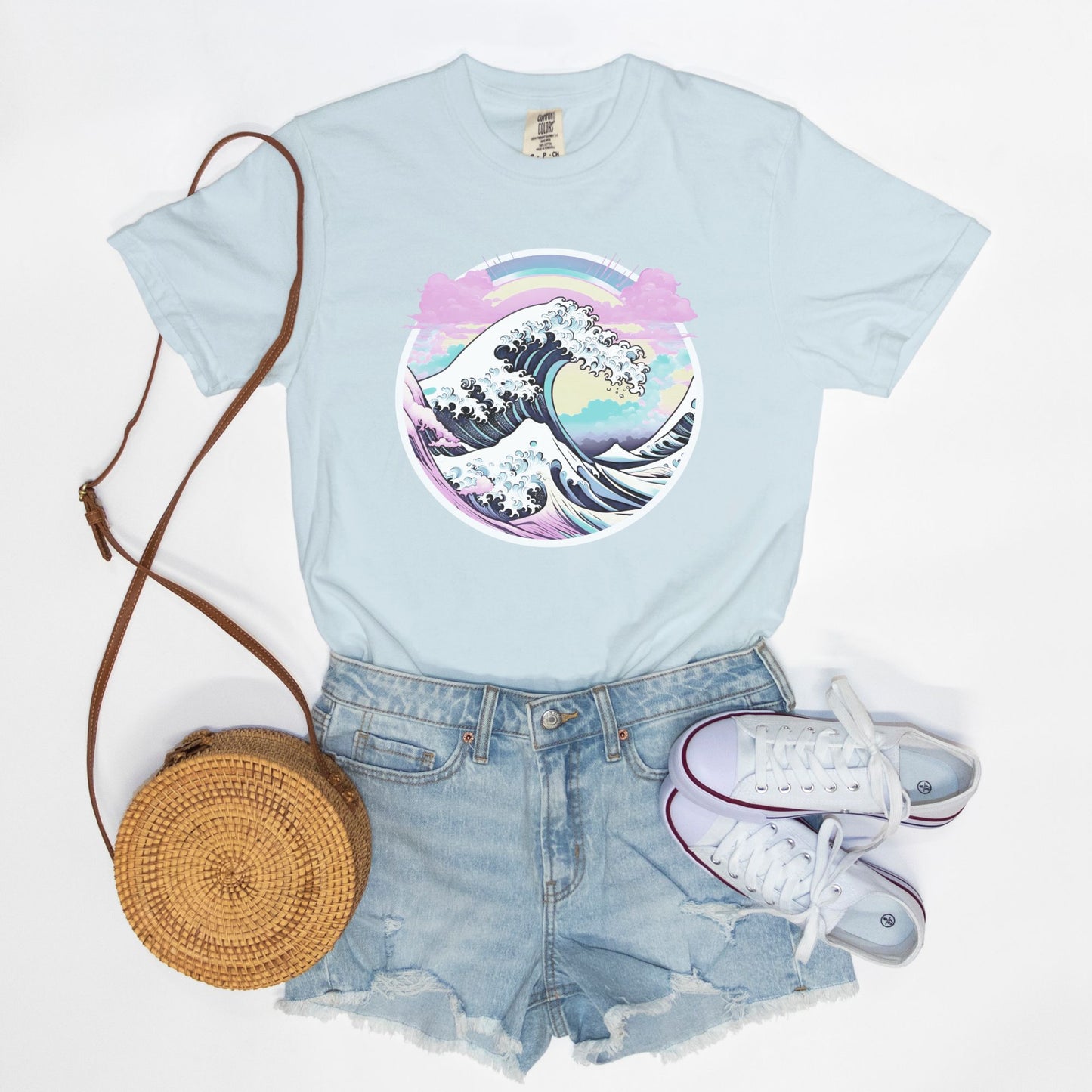 Pastel Great Wave Comfort Colors Tee