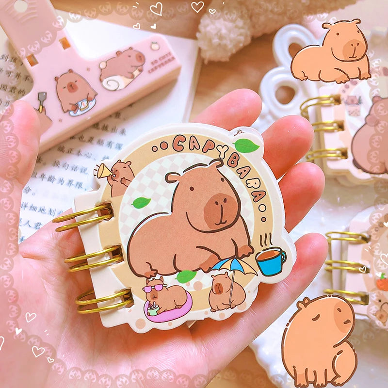 Kawaii Capybaras Mini Spiral Notebooks