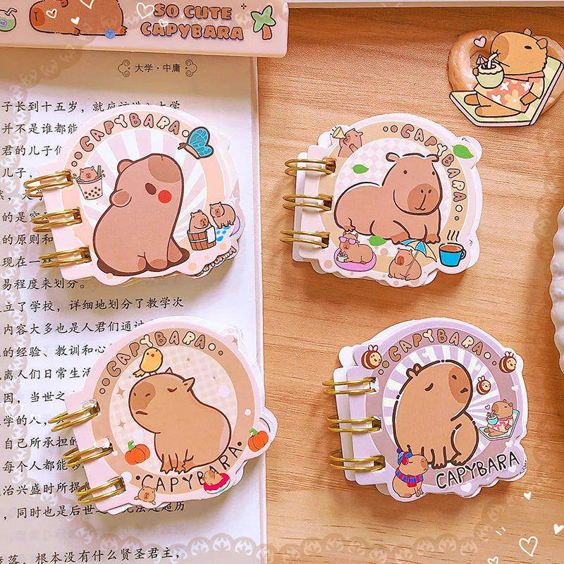 Kawaii Capybaras Mini Spiral Notebooks