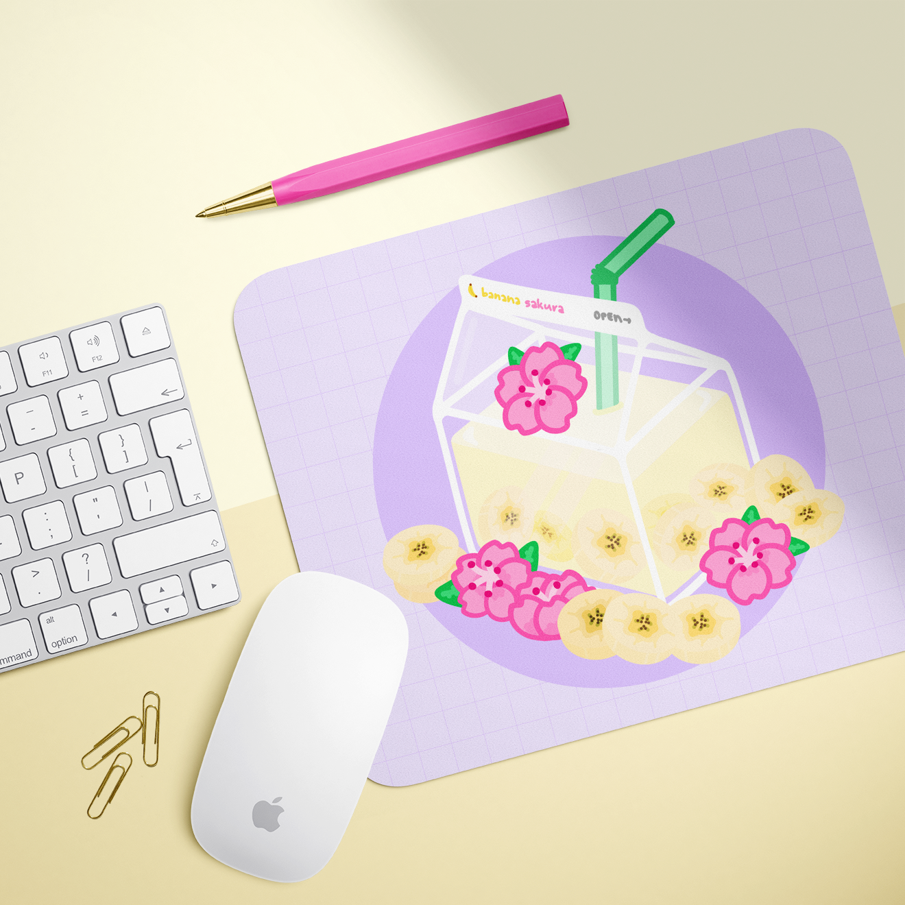 Banana Sakura Milk Mousepad