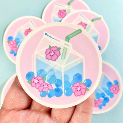 Blueberry Sakura Milk Vinyl Sticker